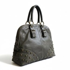 Vintage Leather Bag Purse Large Brown Studded Retro Grunge Made Italy GUIA'S